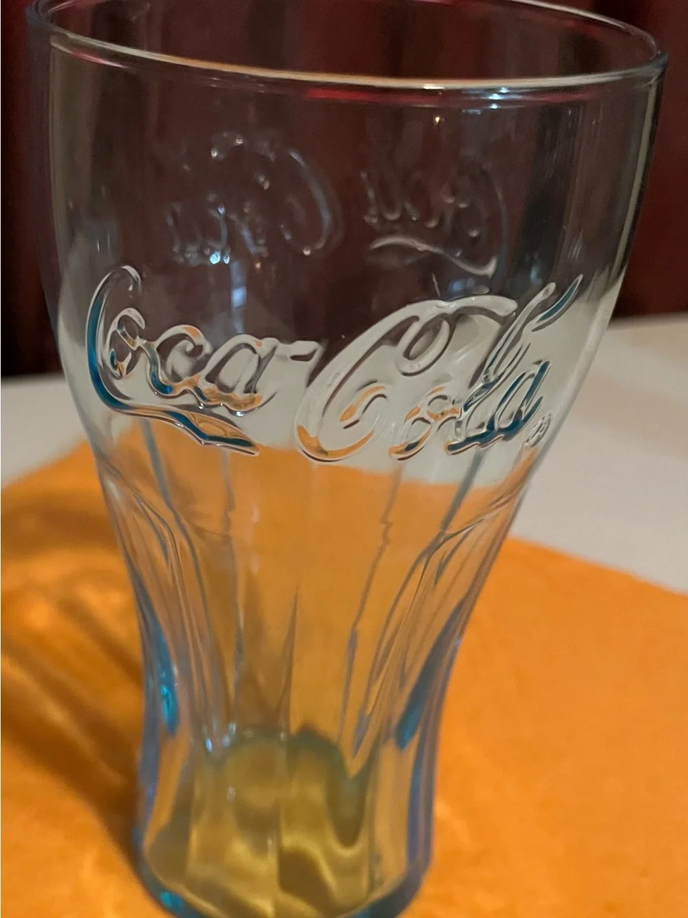Vintage Aquamarine Blue Coca Cola Glass-16 oz